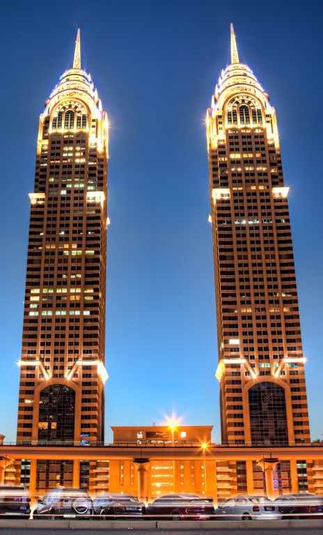 al Kazim Towers at night