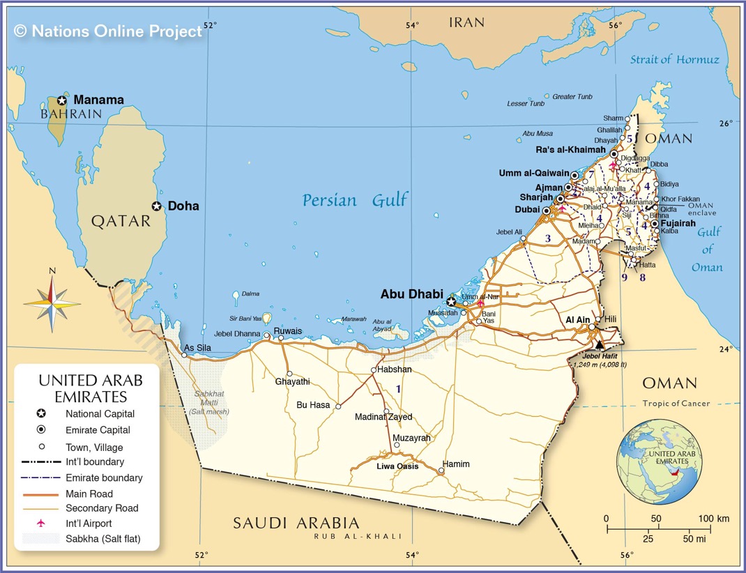 United Arab Emirates Map