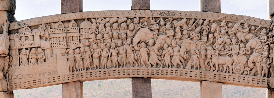 Sanchi Gateway The Seven Kings Marching to Kushinagara