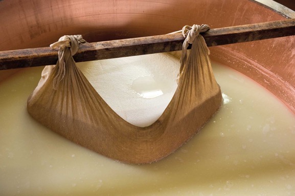 Parmigiano Curds Draining